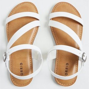 white faux leather asymmetric gladiator sandals